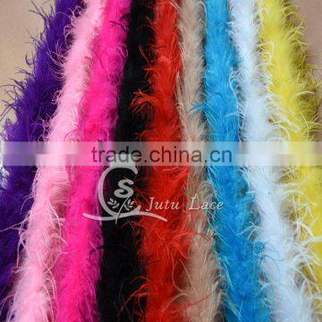 Decorative garment accessory artificial curly ostrich feather 2 Yards in bundle -colored ostrich feathers