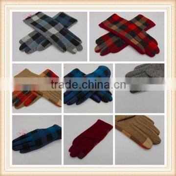 Touch Screen Great Checkered Handmade Women Gloves Wholesale photo-6