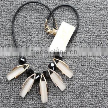 Hot design cat eyes necklace jewelry, leather necklace for women