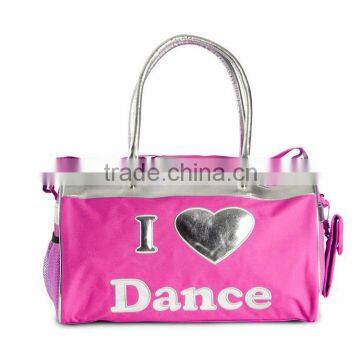 pink polyester gym duffel weekender bag dance bag