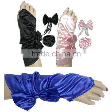 Short Tulle Fingerless Wedding Gloves