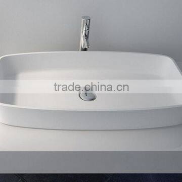 Rectangular small solid surface washing wall hung basin/sink,Artificial Stone Washing Basin