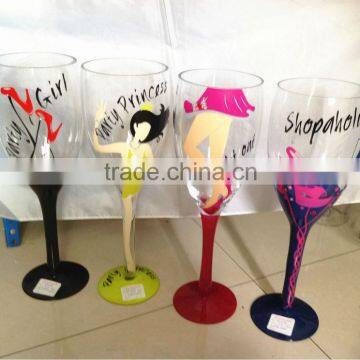 giant party champagne glass with beautiful design party girl and image