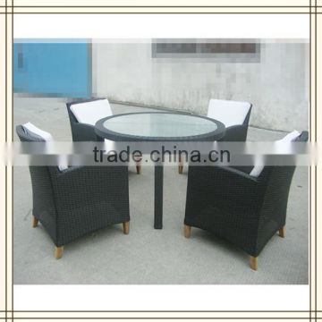 Tempered glass Black restaurant table chair (T792)