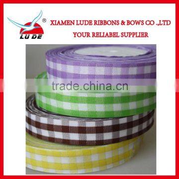 Wholesale Colorful Cheched Ribbon Roll for Gift Packing photo-5