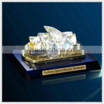 Crystal Sydney Opera House Ornaments With Base For Desk Decoration