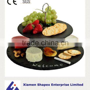 OEM Black Slate Stone Dinner Plate Wholesale photo-4
