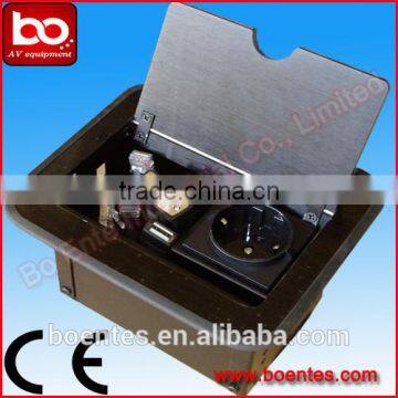 Floor/Table Mount Flip Up Power Socket Box/Cable Cubby With Connection Cable Plugs photo-5