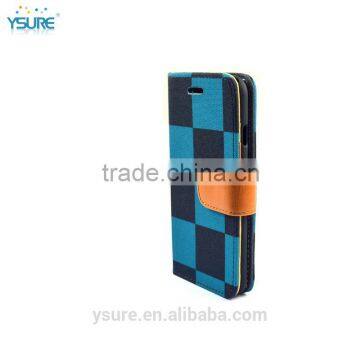 Blue Chess Pattern Fabric Wallet Leather Phone Case For BLU Studio X Plus With PVC ID and Credit Card Slots photo-5
