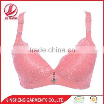 2016 Unique design plus size ladies underwear deep V-shape bra set