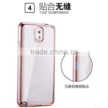 colorful Electroplate Clear TPU case for samsung Note 3 2016,chrome soft gel tpu case