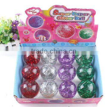 55mm lucency fish crystal led flashing light Bouncy Ball baby kids toys water ball