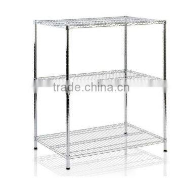 3 Tiers Steel Metro Shelf ;Steel Wire Shelf System With Chrome Finish