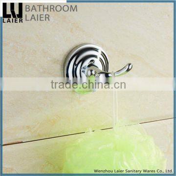 Sleek Huge Stock Of Quality Zinc Alloy Chrome Finishing Bathroom Sanitary Items Wall Mounted Double Robe Hook