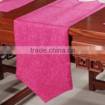 Polyester jacquard luxury table runner, replica linen ramie banquet table runner event table runner hot pink