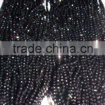 Black Spinel faceted laser Cut 2mm exquisite Semi Precious Gemstone Beads