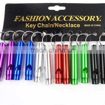 creative mini keychain Aluminum promotional giveaways whistle