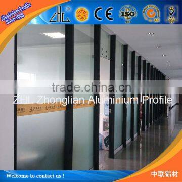 Good! 6063 aluminum extrusions for decoration black office partition aluminum profiles, alloy aluminium profile for partition