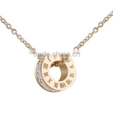 Stainless Steel Jewelry Fashion Rome Number Necklace