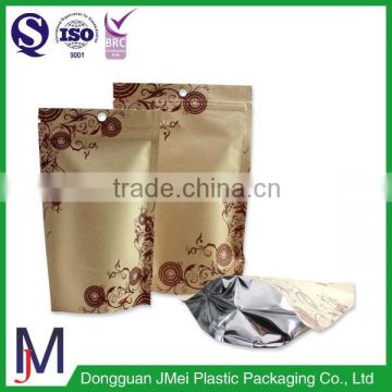 Customized gravure printing surface cheap kraft paper bag / recycled heat seal brown paper pouch