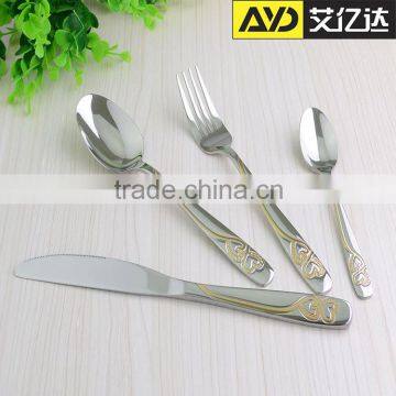 Gold plated flatware wholesale cutlery
