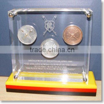 crystal acrylic coin display box