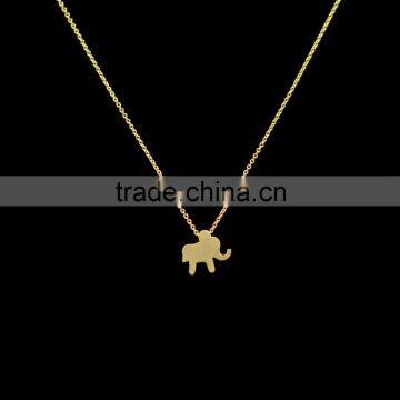 Dainty 18k Gold Nickel Free Stainless Steel Elephant Pendant Jewelry Necklace