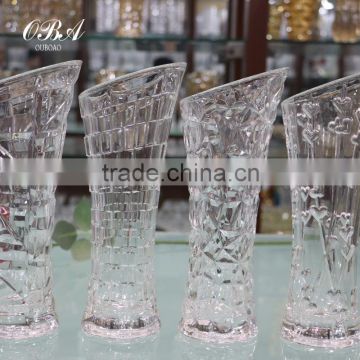 Wholesale different shaped transparent glass vase /cheap machine-made glass vase for decoration