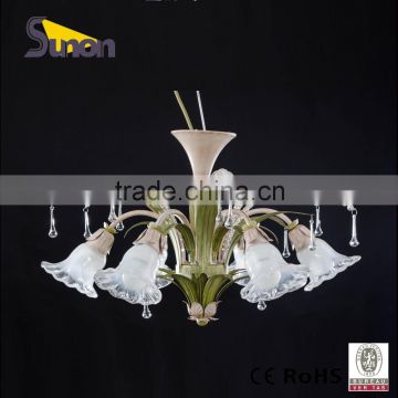 SD1095-6 Used In The Living Room Countryside Style Ivory White Brush Gold Flower Decorative Chandelier/Indoor Lamp