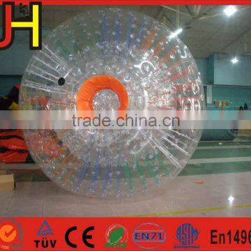 Inflatable crazy rolling grass zord ball, giant PVC adults bubble soccer, body zorb football