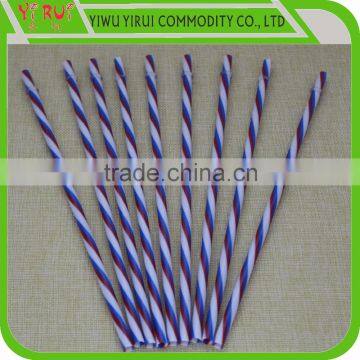 striped drinking straw with ring