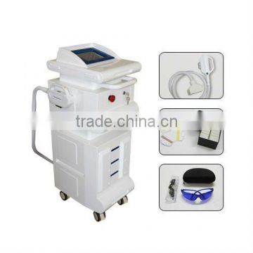 2012 vertical hot e-light advanced IPL hair removal function+ newest RF skin lifting system+skin cooling technologies,use he