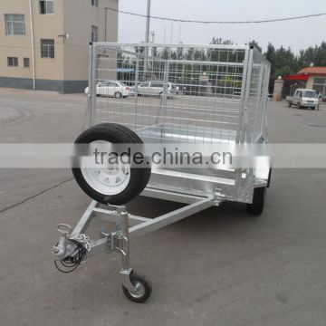 Hot dip galvanized box trailer with cage