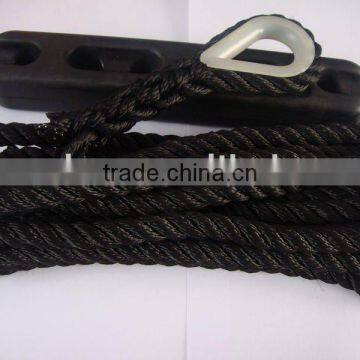 3-strand twist black safety rope
