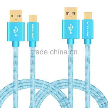 VOXLINK Colorful 5v 2a Gold Plated 2m Crocodile USB Typc c Charger Cable for Macbook photo-3