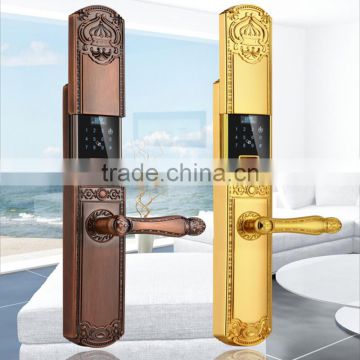 Voice navigation operation LCD fingerprint Villa classic smart door Lock for home/office/hotel