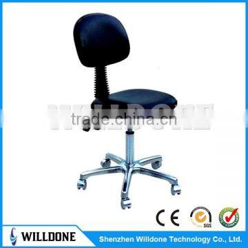 Adjustable ESD chair with leather surface