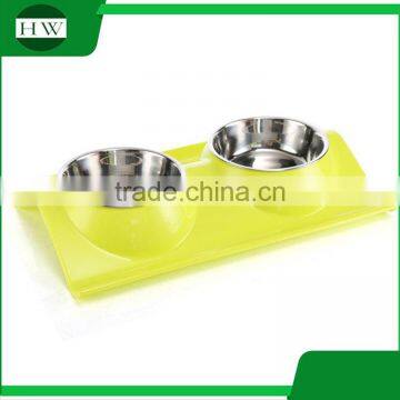 Pet Accessories Eco Plastic Stainless Steel Anti Slip Leak Proof Double Cat Dog Pet Feeder Water Food Bowl photo-4