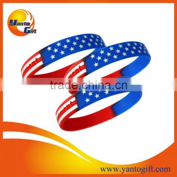 USA Flag printed silicone wristband