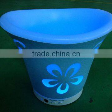 Manufacturer L36.5*W32.5*H27CM Leather Figure PE Ice Bucket Stand Lighted With Remote Control 16 Mix Changeable Colors