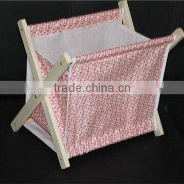 Factory Price Foldable Wooden Newspaper Holder With Fabric Wholesale photo-6