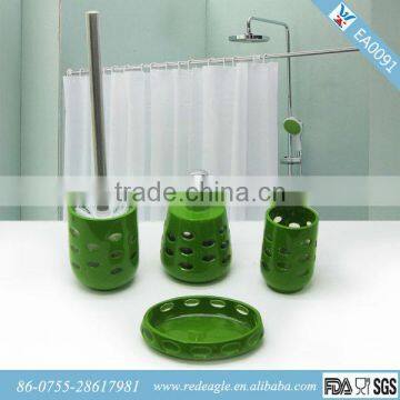 High quality green hotel bathroom accessories 4 pcs