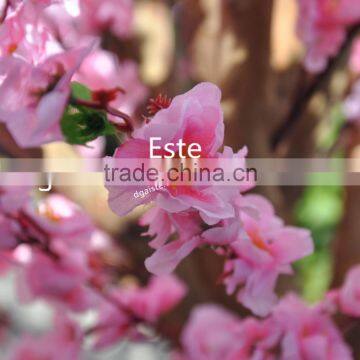 Atificial Pink Peach Blossom Flower Tree for Home Decoration Fiberglass Trunk photo-4