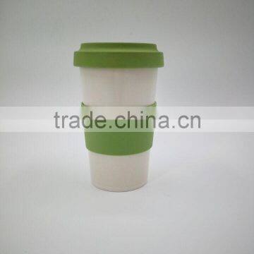 Eco Bamboo Fiber Coffee Cup With Bamboo Lid photo-2