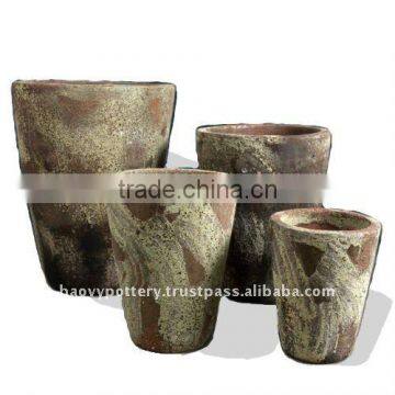 Ancient Glazed Pot, antique outdoor planter