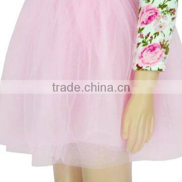 2017 Children Summer Clothes Pink Tulle Floral Party Dresses Kids photo-5