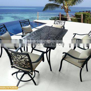 garden swivel chair price/cheap swivel chair/long dining table cast aluminum