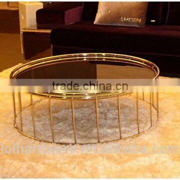 Round Coffee Table With Metal Base photo-2