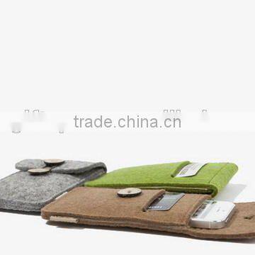 Low Price Gift for Him Wholesale Polyester Business Card Sleeve Money Cover Cotton Felt China Mobile Phone Case With Snap Button photo-3