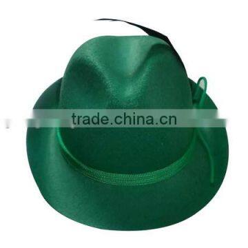 China Suppliers St. Patrick's Day Green Wool Fabric Bowler Top Hat Wholesale With Ribbon Shamrock for Popular Party on Sale photo-5
